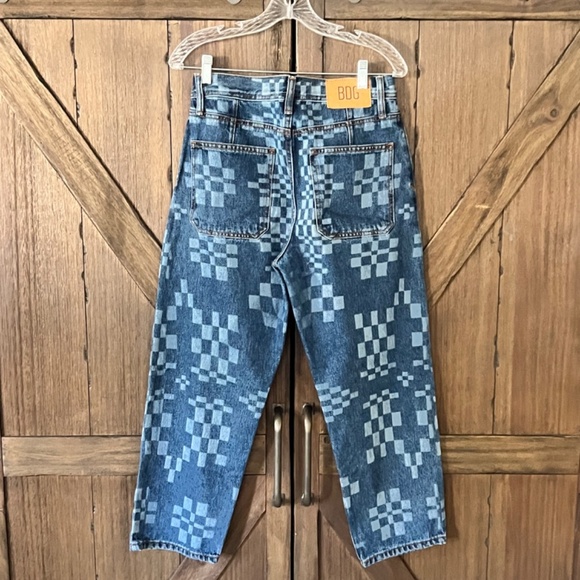 BDG Urban Outfitters Bow Fit Jean – Checkerboard Print Size 29/30 EUC - Picture 4 of 10